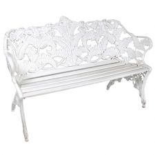 Swedish Cast Iron Fern Motif Garden Settee/Bench