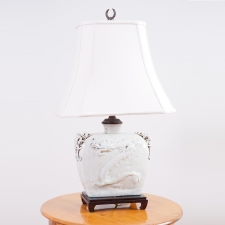 Pair of Celadon Porcelain Table Lamps