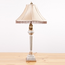 Vintage Hand-Painted Flaming Torch Lamp