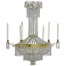 Swedish Gustavian/ Empire Crystal Chandelier with Ten Lights, circa 1790