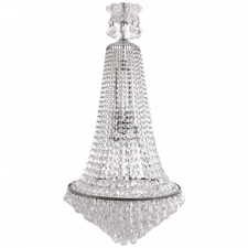 French Art Deco Glass and Cut Crystal Chandelier