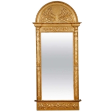 Swedish Empire/ Gustavian Mirror in Carved & Gilded Wood, c. 1825