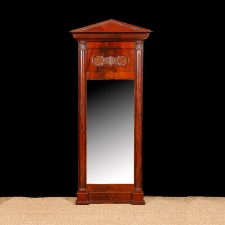 Empire Mahogany Mirror with Pediment Top