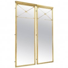 Pair of Colossal Empire-Style Giltwood Mirrors, circa 1880