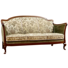 Post Art Deco Upholstered Sofa Frame in Cuban Mahogany, circa 1930