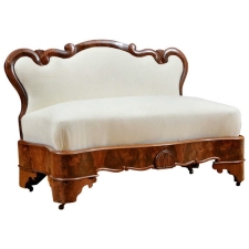 Antique American Window Settee in Mahogany c.1850