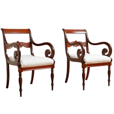 Pair of Armchairs in Mahogany, Northern Europe, circa 1835