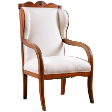 Biedermeier Wing-back Armchair in Birch, circa 1825