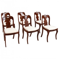 Set of Six American Empire Antique Dining Chairs, c. 1830