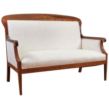 Danish Settee in Mahogany with Satinwood Inlays, circa