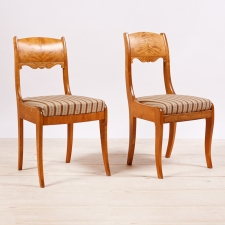 Pair of Biedermeier Style Birch Side Chairs from Finland,  c. 1920