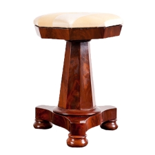 American Empire Piano Stool in Mahogany, c. 1830