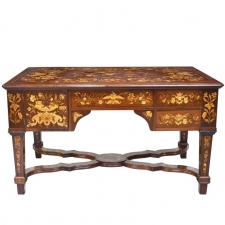 Belle Époque Marquetry Partners' Desk, Europe, circa 1900