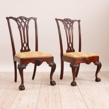 Pair of Philadelphia Chippendale Style Chairs in Mahogany, c. 1870