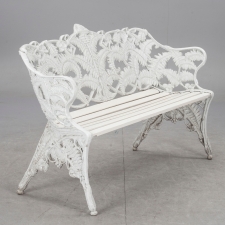 Swedish Cast Iron Fern Motif Garden Bench