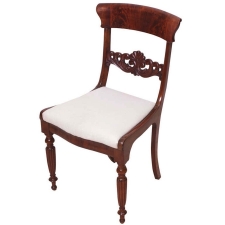 Single Danish Empire Side Chair in Mahogany, circa 1830