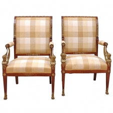 Pair of French Empire Fauteuils, circa 1810