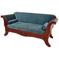 Scandinavian Empire Sofa in Mahogany with Ormolu and Upholstery