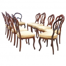 Collection of Ten Louis Philippe Chairs in Mahogany