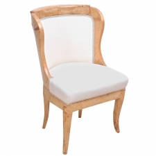 Swedish Biedermeier Desk or Dressing Table Chair in Birch, circa 1820