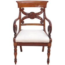 19th Century French Mahogany Armchair, Charles X