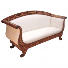 Empire Marquetry Sofa in Mahogany with Satinwood Inlays, circa 1820