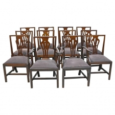 Set of 12 George III Mahogany Dining Chairs, England, circa 1810