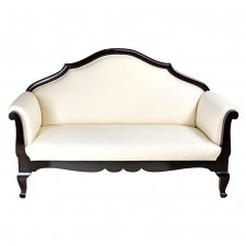 Scandinavian Sofa with Upholstered Dark Umber Mahogany Frame, circa 1915