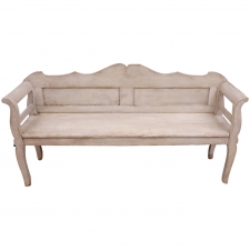 Austrian Bench with Gustavian White/Grey Paint, circa 1840