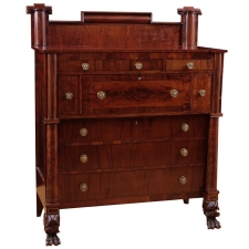 Antique Rhode Island American Empire Butler's Desk in Mahogany, c.1825