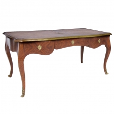 Belle Epoque Louis XV Style Bureau Plat in Kingwood with Bronze d'Ore Mounts