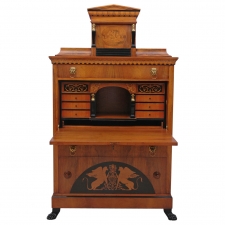 Fine Empire Style Fall-Front Secretary in Walnut with Marquetry