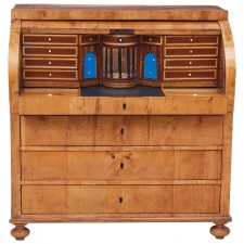 Swedish Empire Cylinder-Top Secretary in Birch