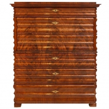 North German Fall-Front Secretary in Flame Mahogany, circa 1855