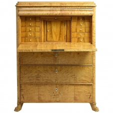 Antique Biedermeier or Swedish Empire Fall-Front Secretary in Birch, circa 1830