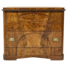 North German Biedermeier Chest of Drawers with Secretary in Mahogany, circa 1830