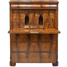 Swedish Karl Johan Secretary Desk in West Indies Mahogany, circa 1845