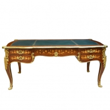 French Bureau Plat with Parquetry, Marquetry and Ormolu, circa 1910