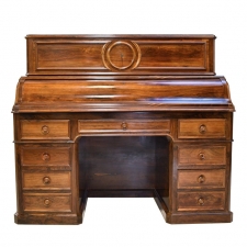 French Napoleon III Rosewood Pedestal Desk with Pull Out Secretary, circa 1865