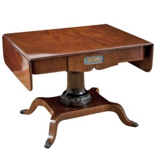 Salon Table in Mahogany with Satinwood Inlays, Northern Europe, c. 1815