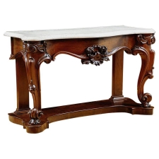 American Console Table in Mahogany with White Marble Top c.1835