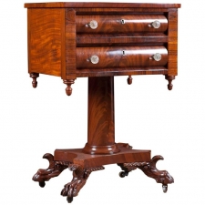 Neoclassical American Empire Side Table in Mahogany, circa 1820