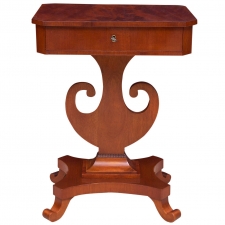 Biedermeier Side Table with Lyre Base, Sweden, c. 1845