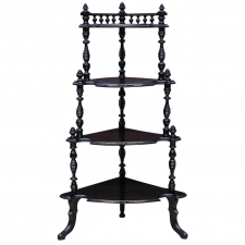 French Napoleon III Corner Etagere or What-Not in Ebonized Wood, circa 1870