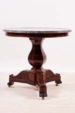 Antique French Charles X  Center Table in Mahogany , c. 1830