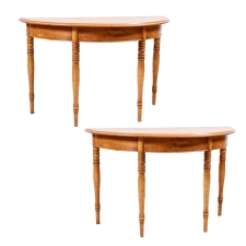 Pair of Antique Demi-lune Swedish Tables in Pine, c. 1815