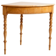 Swedish Karl Johan Corner Table in Birch, circa 1825