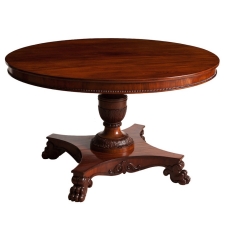 Round Center Pedestal Table in Mahogany, Northern Europe, c. 1850