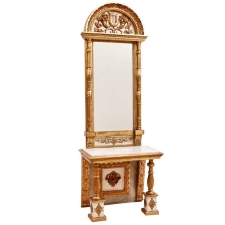 Swedish Gustavian Style Gilt Console and Mirror, c. 1850