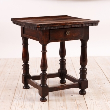 Side Table with Turned Legs and Drawer